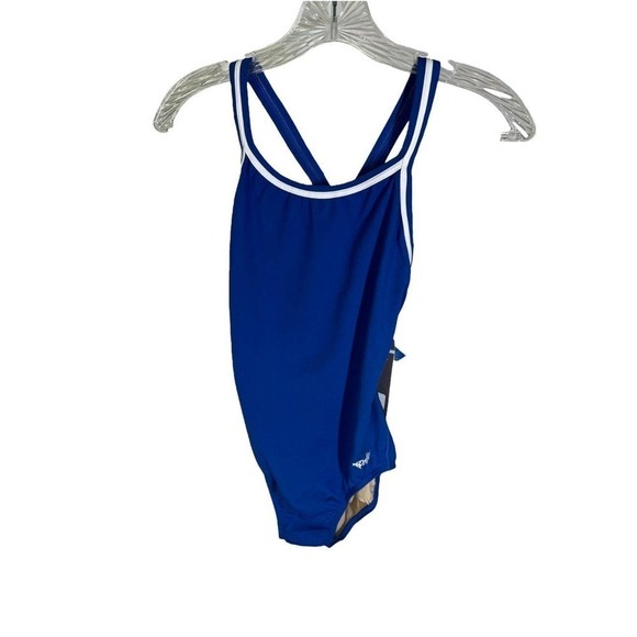 Dolfin Swimwear Navy Blue UPF 50+ One-Piece Bathing Suit Women's Size 36 NWT - Picture 1 of 7